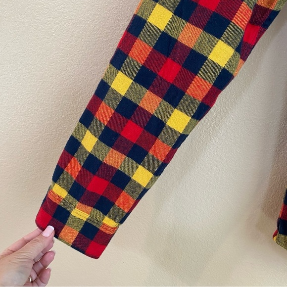 Fjallraven New Size M Skog Slim Fit Heavy Flannel Button‎ Down Shirt Red Yellow - Picture 5 of 10